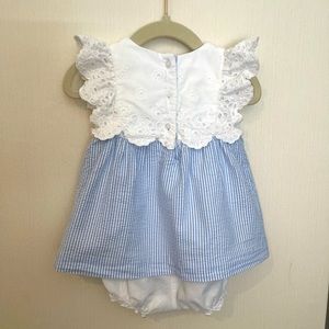 Janie and Jack romper seersucker double lined